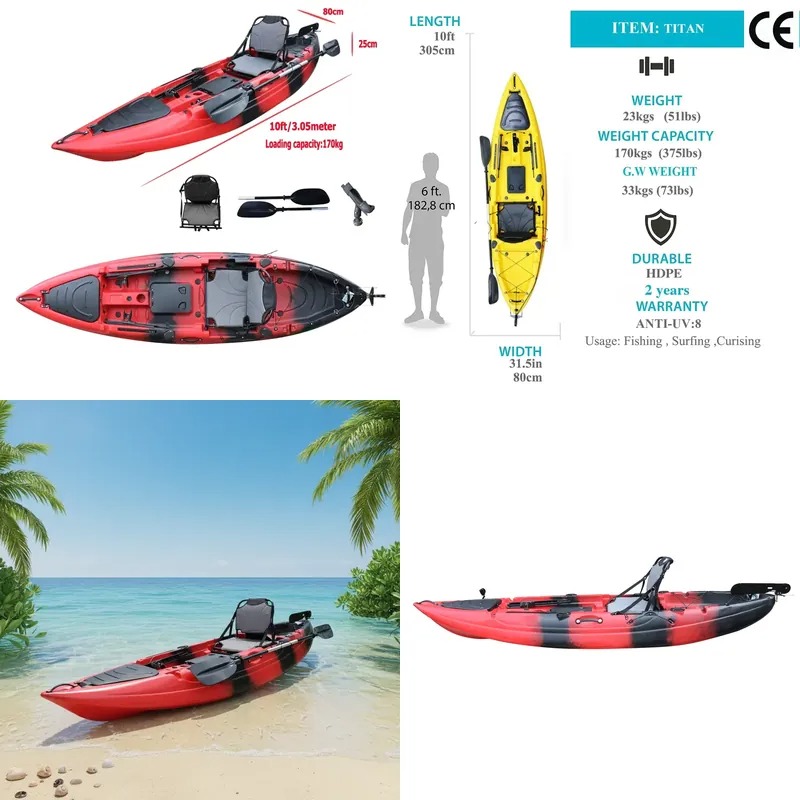 Kayak da Pesca Monoposto da 3  - Fishing Kayak Paddle recensione e prezzo